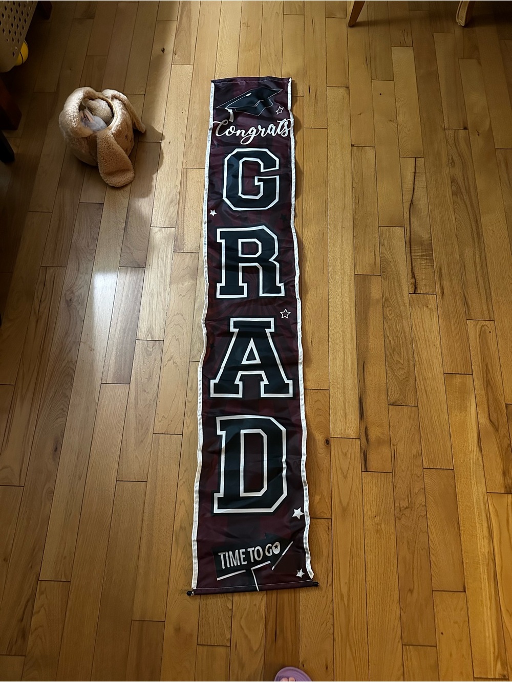 Graduation Vertical Banner - Maroon "GRAD"